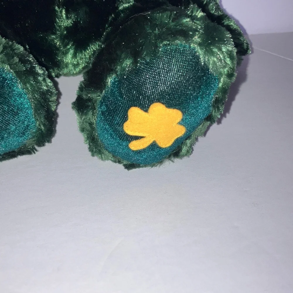 Russ Blarney Soft‎ Plush Green Teddy Bears with Bows Set of Two 13”